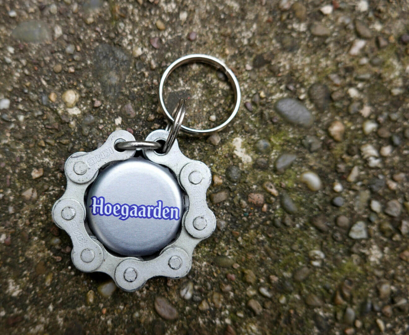 Porte-clés chaîne + capsule Hoogarden