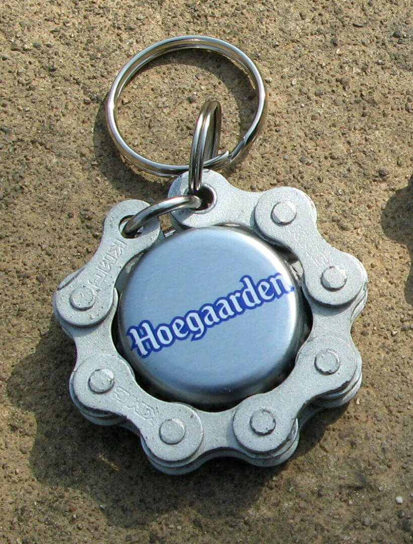 Porte-clés chaîne + capsule Hoogarden
